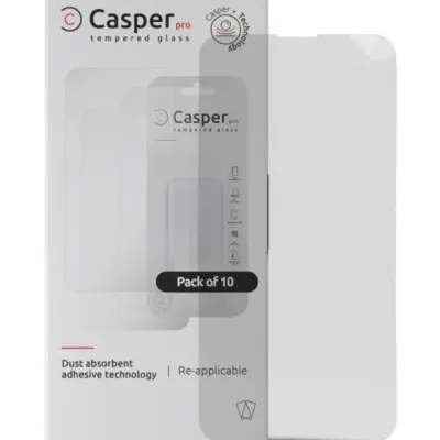 Casper Pro Tempered Glass for iPhone 15 Plus / 16 Plus (10 Pack) (Clear)