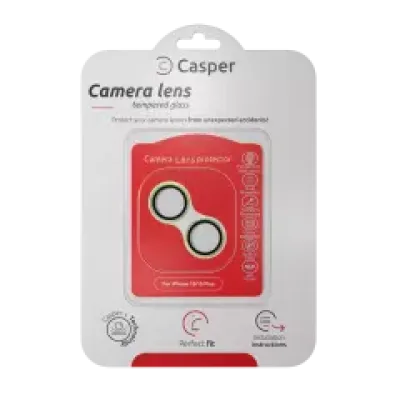 Захист скла камери Casper для iPhone 15 / 15 Plus (зелений) (прозоре)