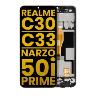 Дисплейний модуль (LCD) з рамкою для Realme C30 / C33 / Narzo 50i Prime (Refurbished) (всі кольори)