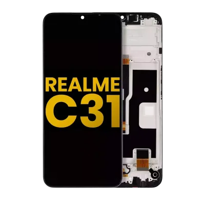 Дисплейний модуль (LCD) з рамкою для Realme C31 (Refurbished) (всі кольори)