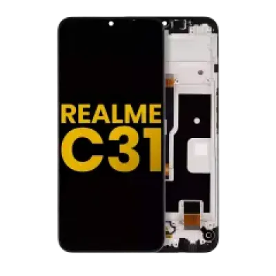 Дисплейний модуль (LCD) з рамкою для Realme C31 (Refurbished) (всі кольори)
