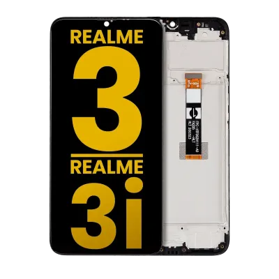 Дисплейний модуль (LCD) з рамкою для Realme 3 / 3i (Refurbished) (всі кольори)