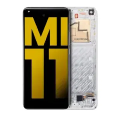 Дисплейний модуль (OLED) для Xiaomi Mi 11 з рамкою (Refurbished) (Cloud White)