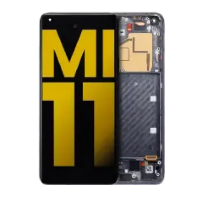 Дисплейний модуль (OLED) для Xiaomi Mi 11 з рамкою (Refurbished) (чорний)