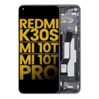 Дисплейний модуль (LCD) з рамкою для Xiaomi Redmi K30S / Mi 10T / Mi 10T Pro 5G (Refurbished) (Cosmic Black)