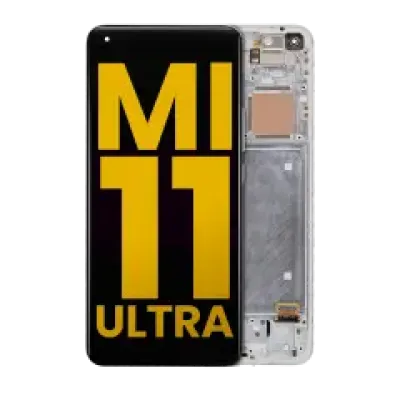 Дисплейний модуль (OLED) з рамкою для Xiaomi Mi 11 Pro / Mi 11 Ultra (Refurbished) (Ceramic White)