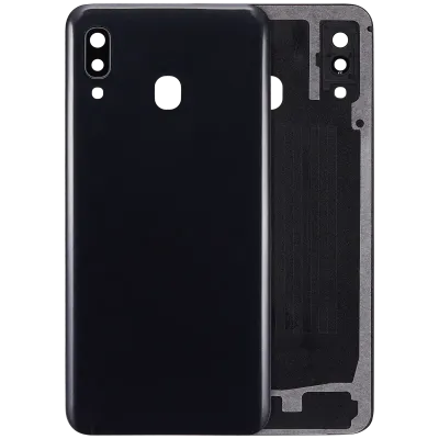 Back Cover Glass With Camera Lens For Samsung Galaxy A30 (A305 / 2019) (Aftermarket Plus) (Black)