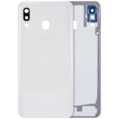 Задня кришка зі скло камери для Samsung Galaxy A30 (A305 / 2019) (Aftermarket Plus) (білий)