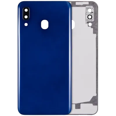 Задня кришка зі скло камери для Samsung Galaxy A20 (A205 / 2019) (Aftermarket Plus) (синій)