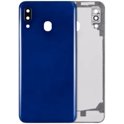 Задня кришка зі скло камери для Samsung Galaxy A20 (A205 / 2019) (Aftermarket Plus) (синій)