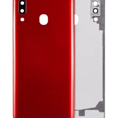Задня кришка зі скло камери для Samsung Galaxy A20 (A205 / 2019) (Aftermarket Plus) (червоний)