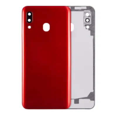 Задня кришка зі скло камери для Samsung Galaxy A20 (A205 / 2019) (Aftermarket Plus) (червоний)