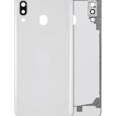 Задня кришка зі скло камери для Samsung Galaxy A20 (A205 / 2019) (Aftermarket Plus) (білий)