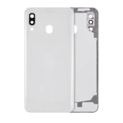 Задня кришка зі скло камери для Samsung Galaxy A20 (A205 / 2019) (Aftermarket Plus) (білий)