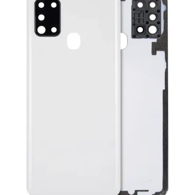 Задня кришка зі скло камери для Samsung Galaxy A21s (A217 / 2020) (Aftermarket Plus) (білий)