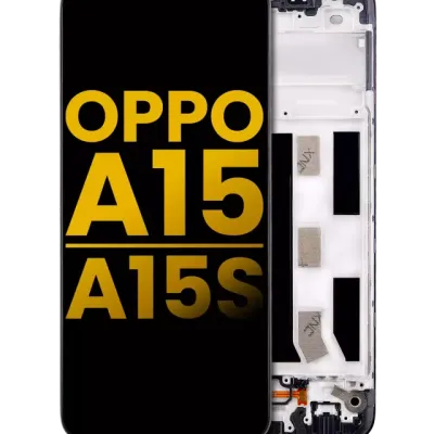 Дисплейний модуль для OPPO A15 / A15S (LCD) (Refurbished) (з рамкою) (всі кольори)