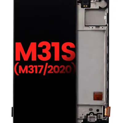 Дисплейний модуль OLED з рамкою для Samsung Galaxy M31S (M317 / 2020) (Aftermarket Plus) (All Colors)