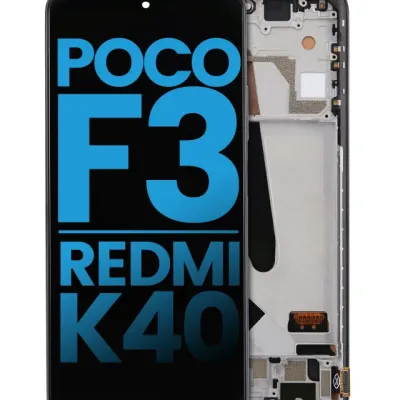 LCD Assembly With Frame For Xiaomi Poco F3 / Redmi K40 / Redmi K40 Pro (Aftermarket: Incell) (Night Black)