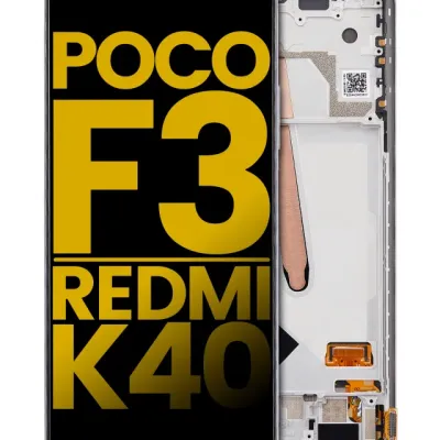 OLED Assembly With Frame For Xiaomi Poco F3 / Redmi K40 / Redmi K40 Pro (Refurbished) (Arctic White)