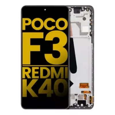Дисплейний модуль (OLED) з рамкою для Xiaomi Poco F3 / Redmi K40 / Redmi K40 Pro (Refurbished) (Night Black)