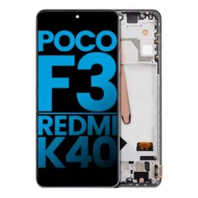 Дисплейний модуль (LCD) з рамкою для Xiaomi Poco F3 / Redmi K40 / Redmi K40 Pro (Aftermarket: Incell) (Arctic White)
