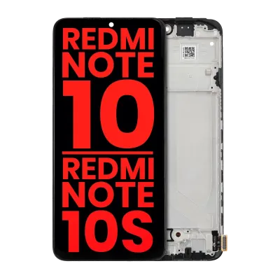 Дисплейний модуль (OLED) з рамкою для Xiaomi Redmi Note 10 4G / Redmi Note 10S (Aftermarket Plus) (всі кольори)
