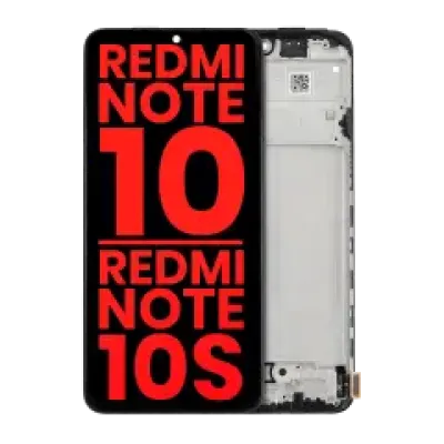Дисплейний модуль (OLED) з рамкою для Xiaomi Redmi Note 10 4G / Redmi Note 10S (Aftermarket Plus) (всі кольори)