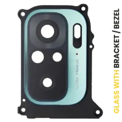 Скло камери з рамкою для Xiaomi Redmi Note 10 (Aqua Green)