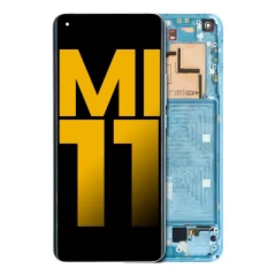 Дисплейний модуль (OLED) з рамкою для Xiaomi Mi 11 (Refurbished) (Horizon Blue)