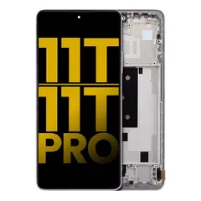 Дисплейний модуль (OLED) з рамкою для Xiaomi 11T / 11T Pro (Refurbished) (Moonlight White)