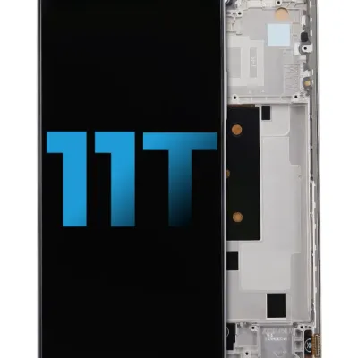Дисплейний модуль з рамкою для Xiaomi 11T (Aftermarket: Incell) (Moonlight White)