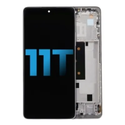 Дисплейний модуль з рамкою для Xiaomi 11T (Aftermarket: Incell) (Moonlight White)