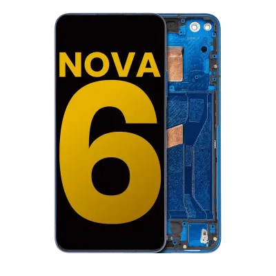 Дисплейний модуль з рамкою для Huawei Nova 6 5G (Refurbished) (синій)