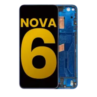 Дисплейний модуль з рамкою для Huawei Nova 6 5G (Refurbished) (синій)
