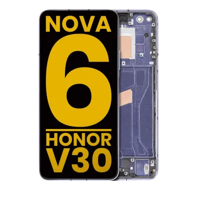 Дисплейний модуль з рамкою для Huawei Nova 6 5G / Honor V30 (Refurbished) (Provence)