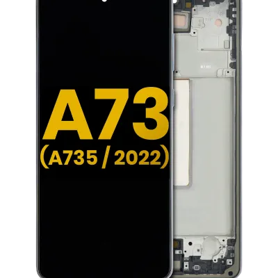 Дисплейний модуль (OLED) з рамкою для Samsung Galaxy A73 (A735 / 2022) (Refurbished) (сірий)
