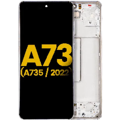 Дисплейний модуль (OLED) з рамкою для Samsung Galaxy A73 (A735 / 2022) (Refurbished) (білий)