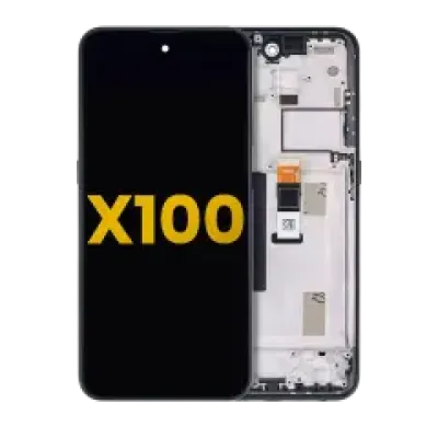 Дисплейний модуль (LCD) з рамкою для Nokia X100 5G (Refurbished) (синій)