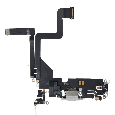 Charging Port Flex Cable For iPhone 14 Pro (Premium) (Silver)
