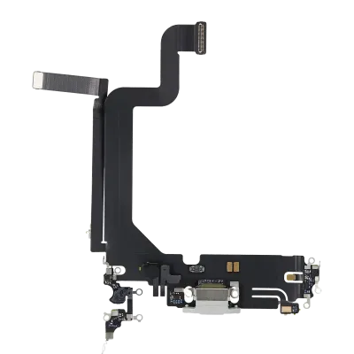 Charging Port Flex Cable For iPhone 14 Pro Max (Premium) (Silver)