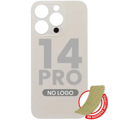 Back Glass With 3M Adhesive For iPhone 14 Pro (No Logo / Large Camera Hole) (Gold)