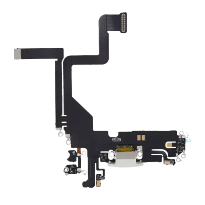 Charging Port Flex Cable For iPhone 14 Pro (Aftermarket Plus) (Silver)