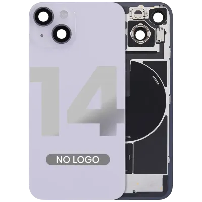 Заднє скло з магнітом MagSafe, NFC і шлейфом спалаху для iPhone14 (Aftermarket) (No Logo) (фіолетовий)