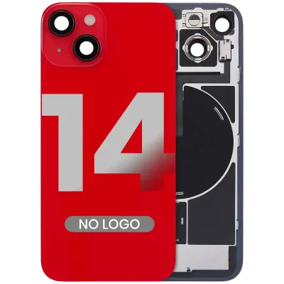 Заднє скло з магнітом MagSafe, NFC і шлейфом спалаху для iPhone 14 (Aftermarket) (No Logo) (червоний)