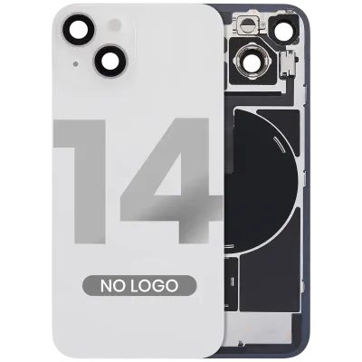 Back Glass w/ MagSafe Magnet & NFC & Flashlight Flex For iPhone 14 (Aftermarket) (No Logo) (Starlight)