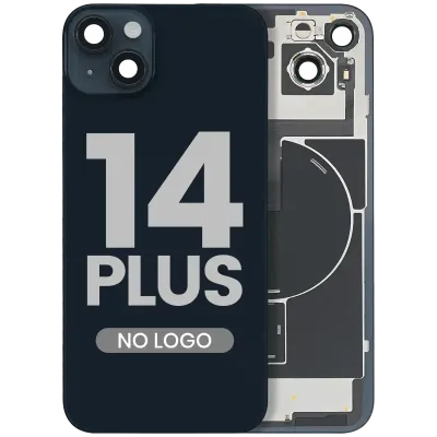 Back Glass w/ MagSafe Magnet & NFC & Flashlight Flex For iPhone 14 Plus (Aftermarket) (No Logo) (Midnight)