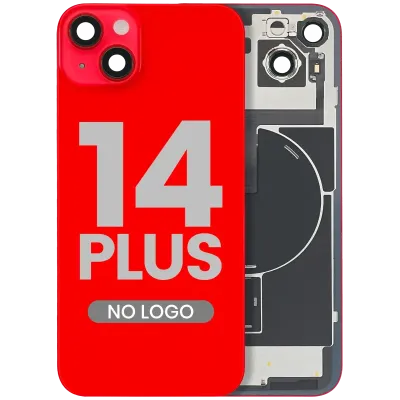 Заднє скло з магнітом MagSafe, NFC і шлейфом спалаху для iPhone 14 Plus (Aftermarket) (No Logo) (червоний)