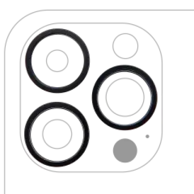 Рамка основної камери для iPhone 14 Pro / 14 Pro Max (Space Black) (3 шт)