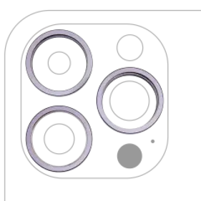 Рамка основної камери для iPhone 14 Pro / 14 Pro Max (Deep Purple) (3 шт)