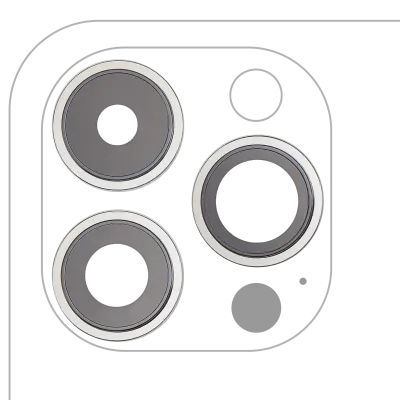Back Camera Lens With Bracket & Bezel For iPhone 14 Pro / 14 Pro Max (3 Piece Set) (Premium) (Silver)